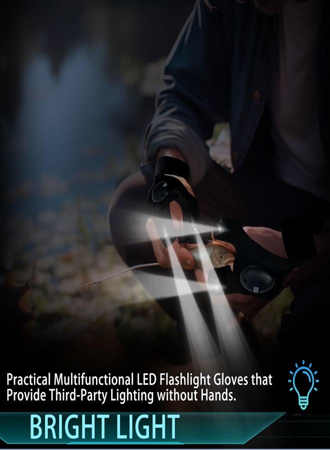 Lucdnc LED Flashlight Gloves - Hands-Free Lights for Fishing, Camping, Repairing - Cool Gadget and Unique Gift for Men, Adults - Christmas Stocking Stuffer - Image 2
